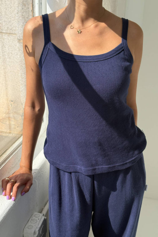 Pointelle Eve Cami -Navy