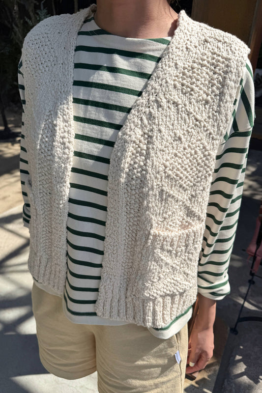 Papa Cotton Vest: Naturel