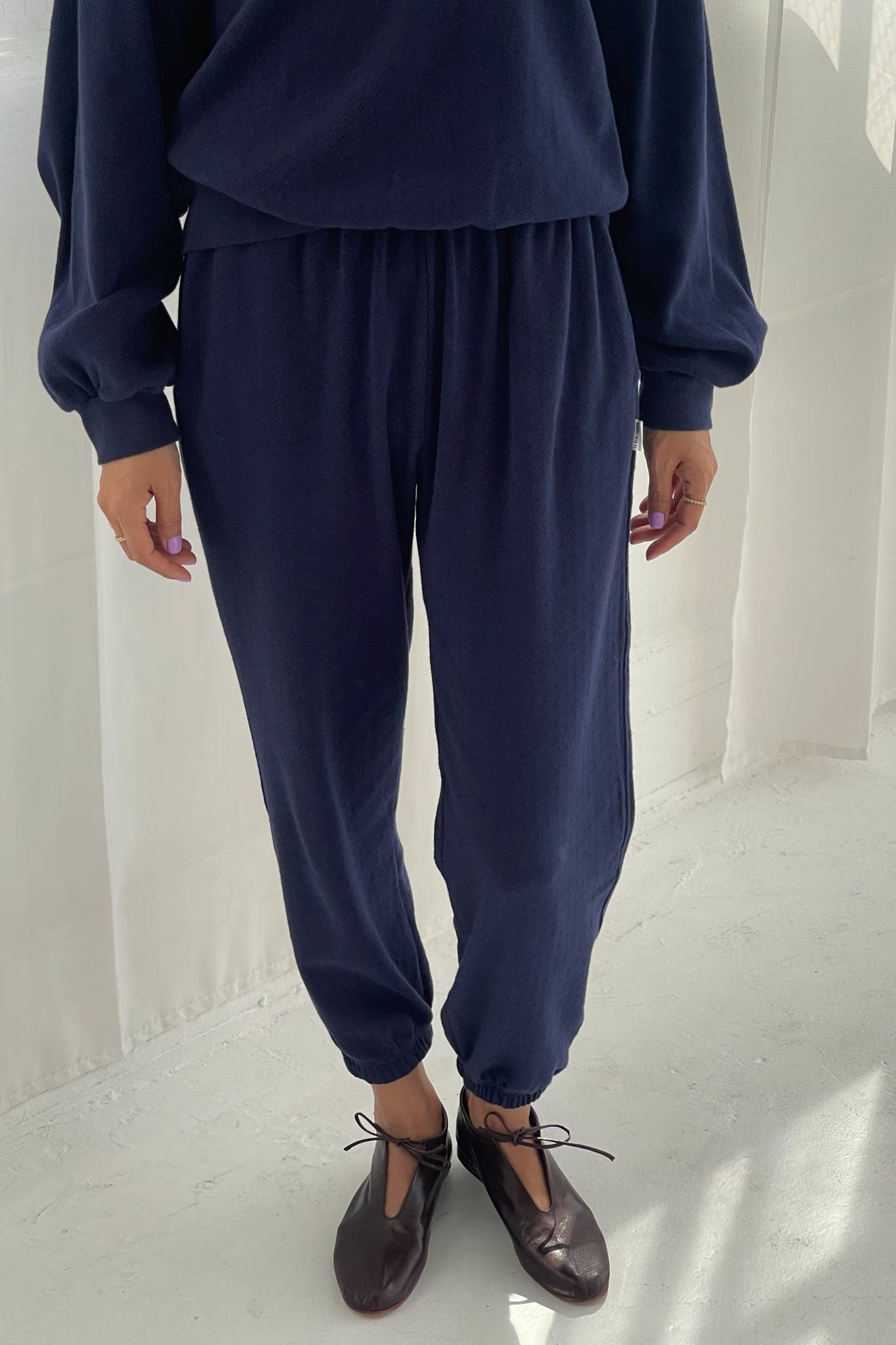 Pointelle Serene Jogger - Navy