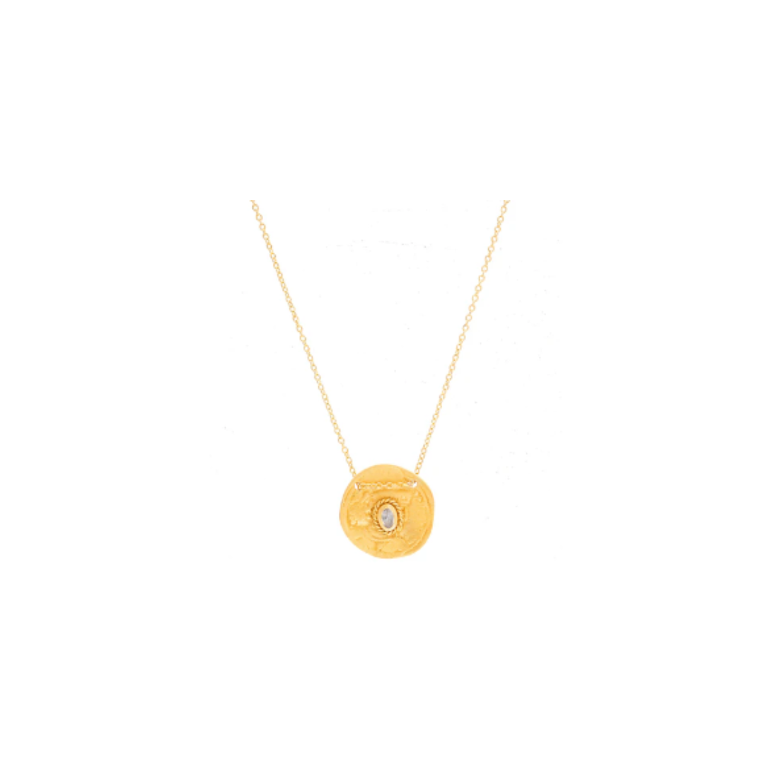 Cleopatra Cubic Zirconia Coin Necklace
