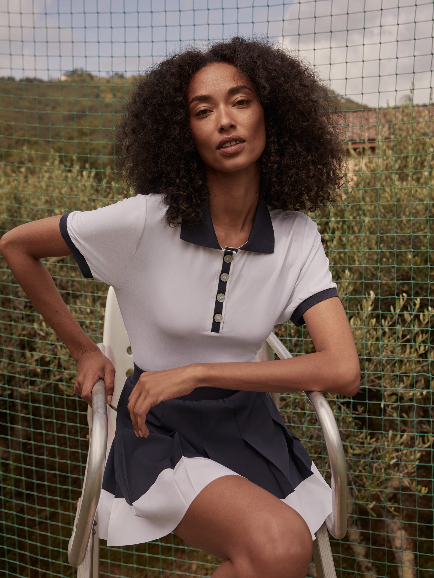 Wisley Performance Polo - White/Blue Nights