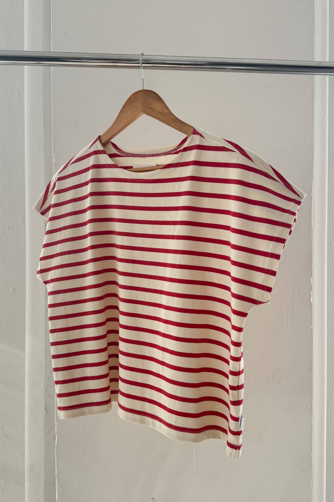 Manon Tee - Red Stripe on Cream