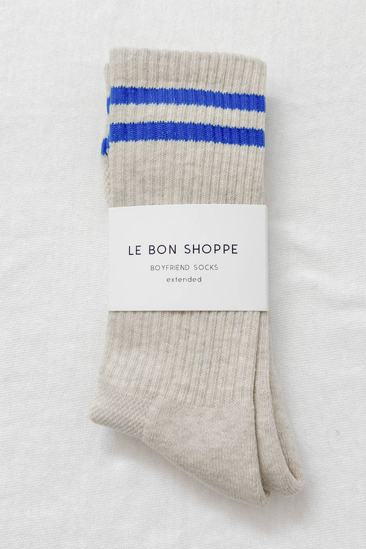 Extended Boyfriend Socks - Ice (size 9 AND up)