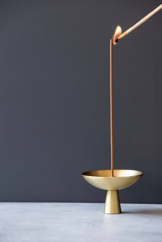 Alta Saturn Incense Holder Brass Finish
