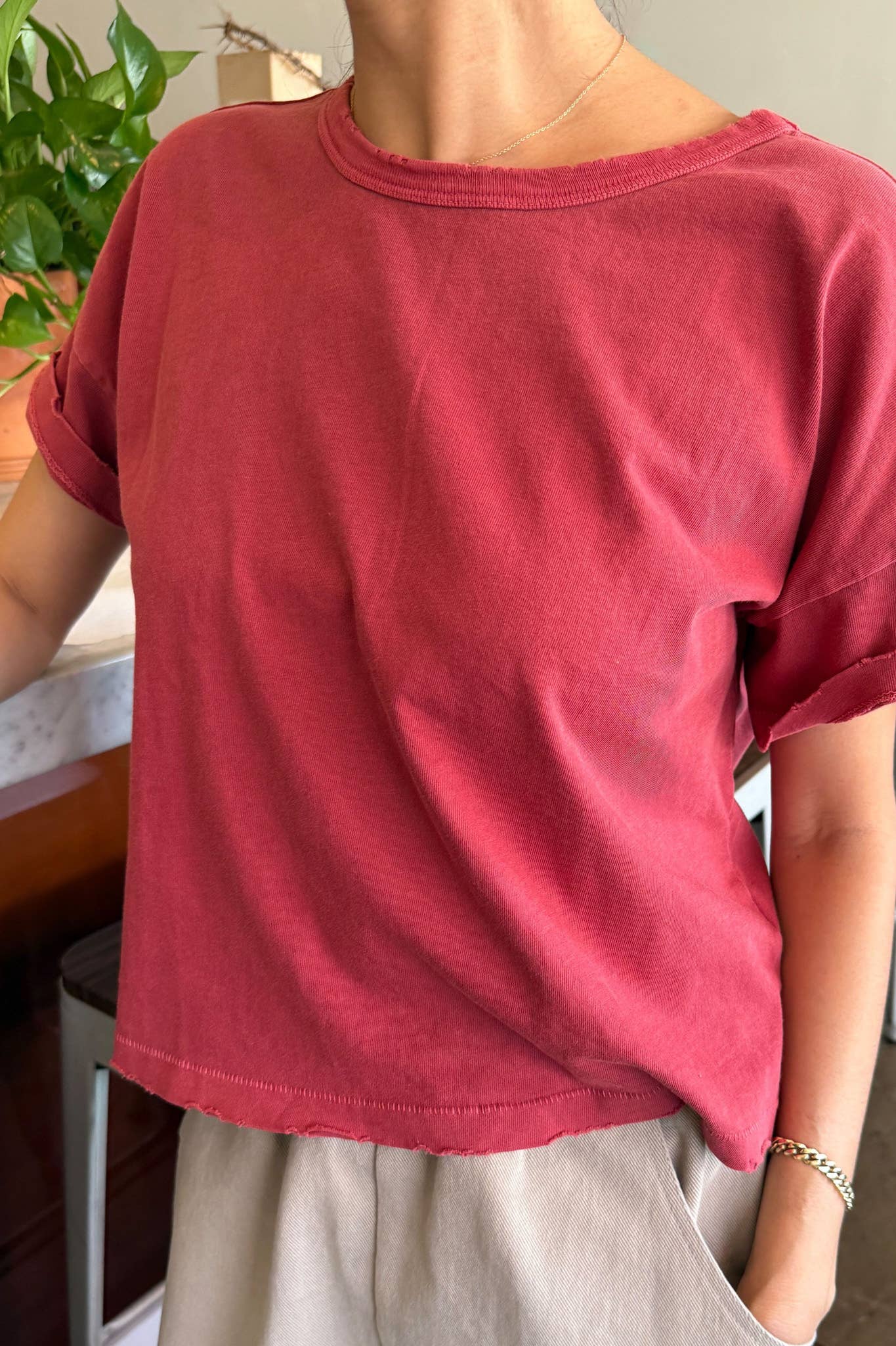 Fille Tee - Crayon Red
