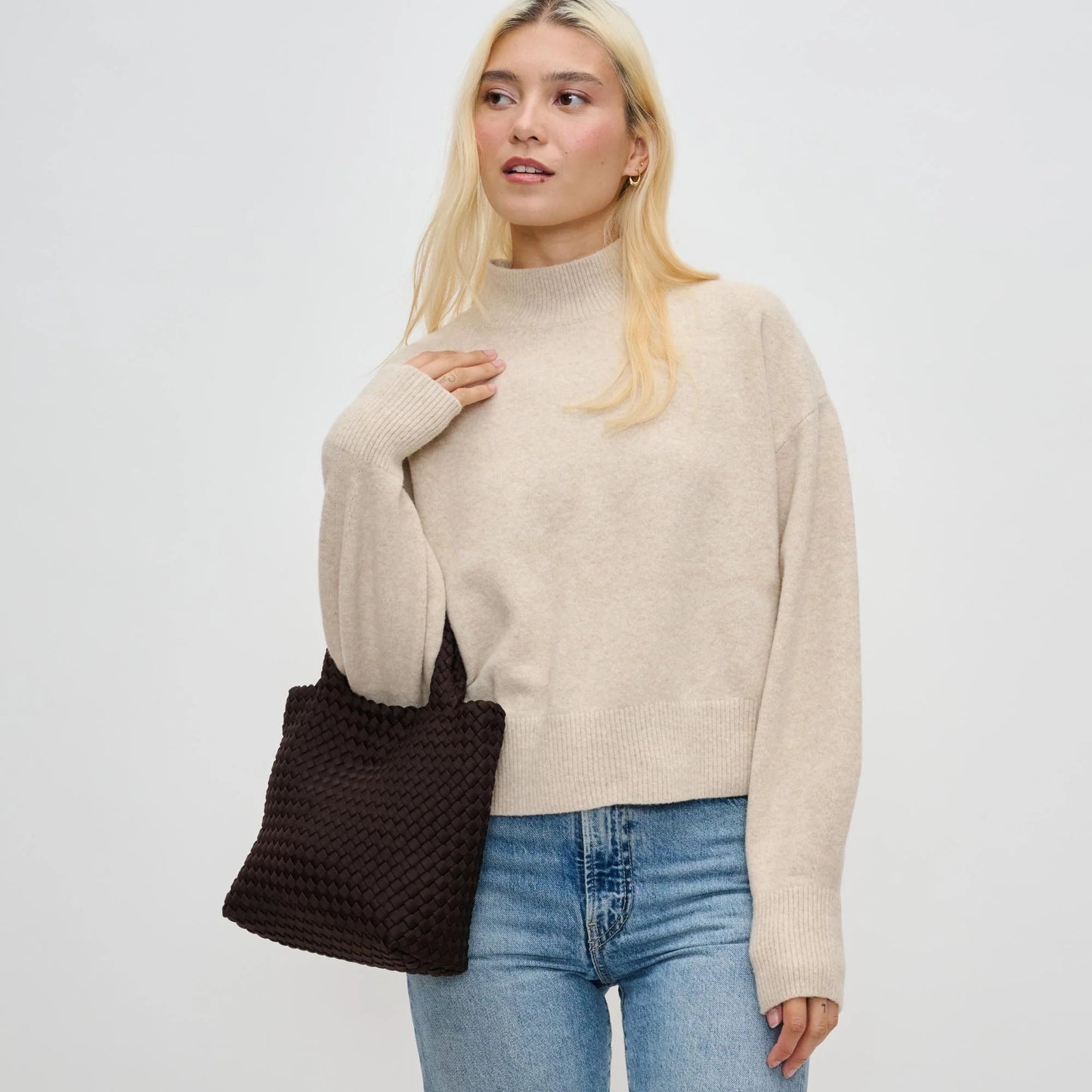 Sky's The Limit - Small Woven Neoprene Crossbody - Chocolate