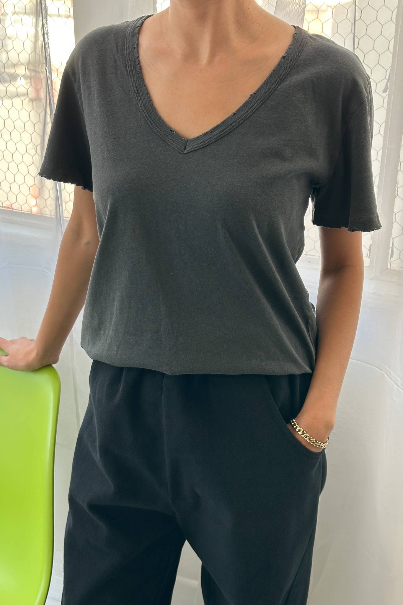 Organic Cotton La Vie Tee: Vintage Black