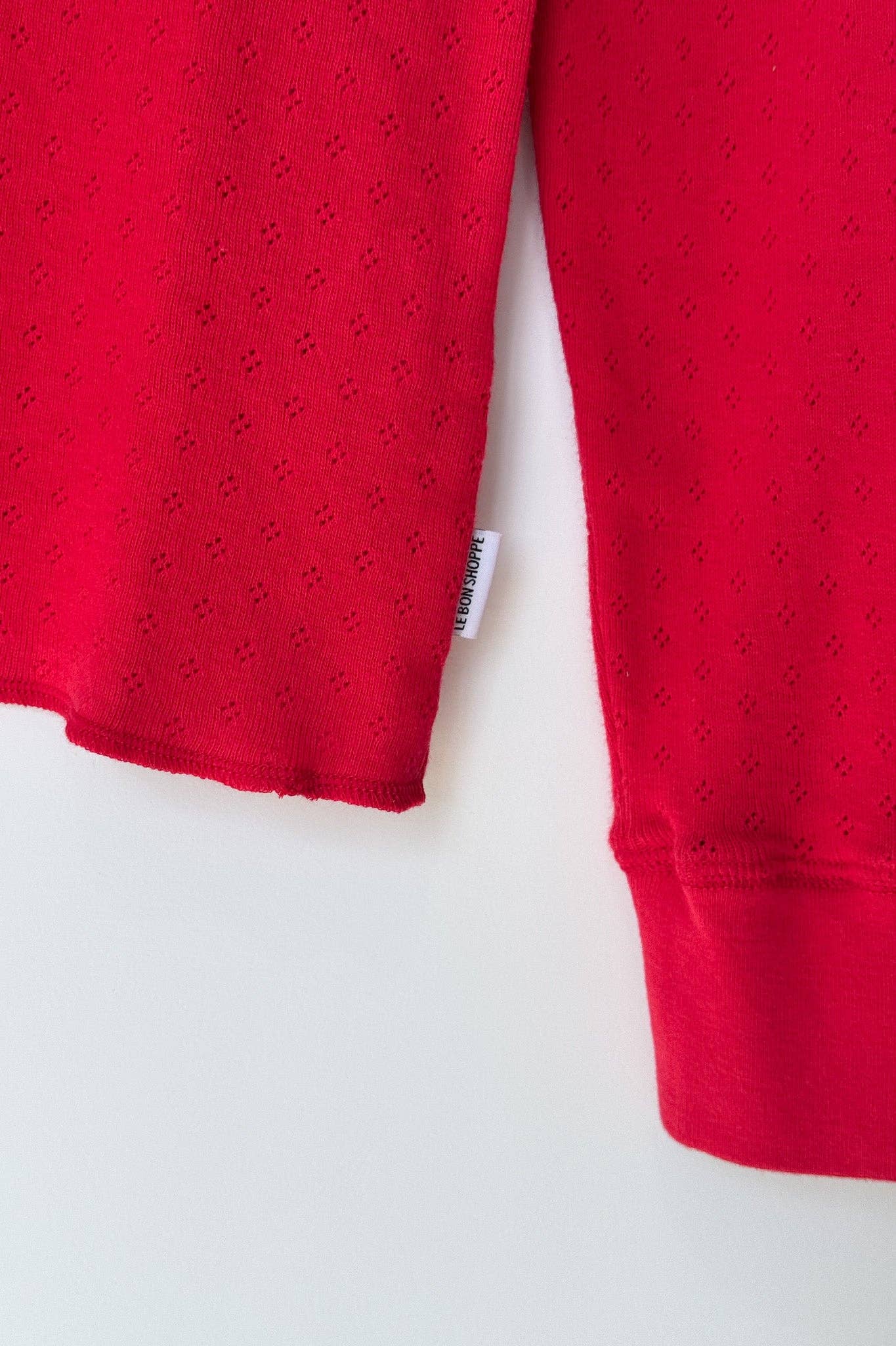 Pointelle Fundamental Tee - Red Apple