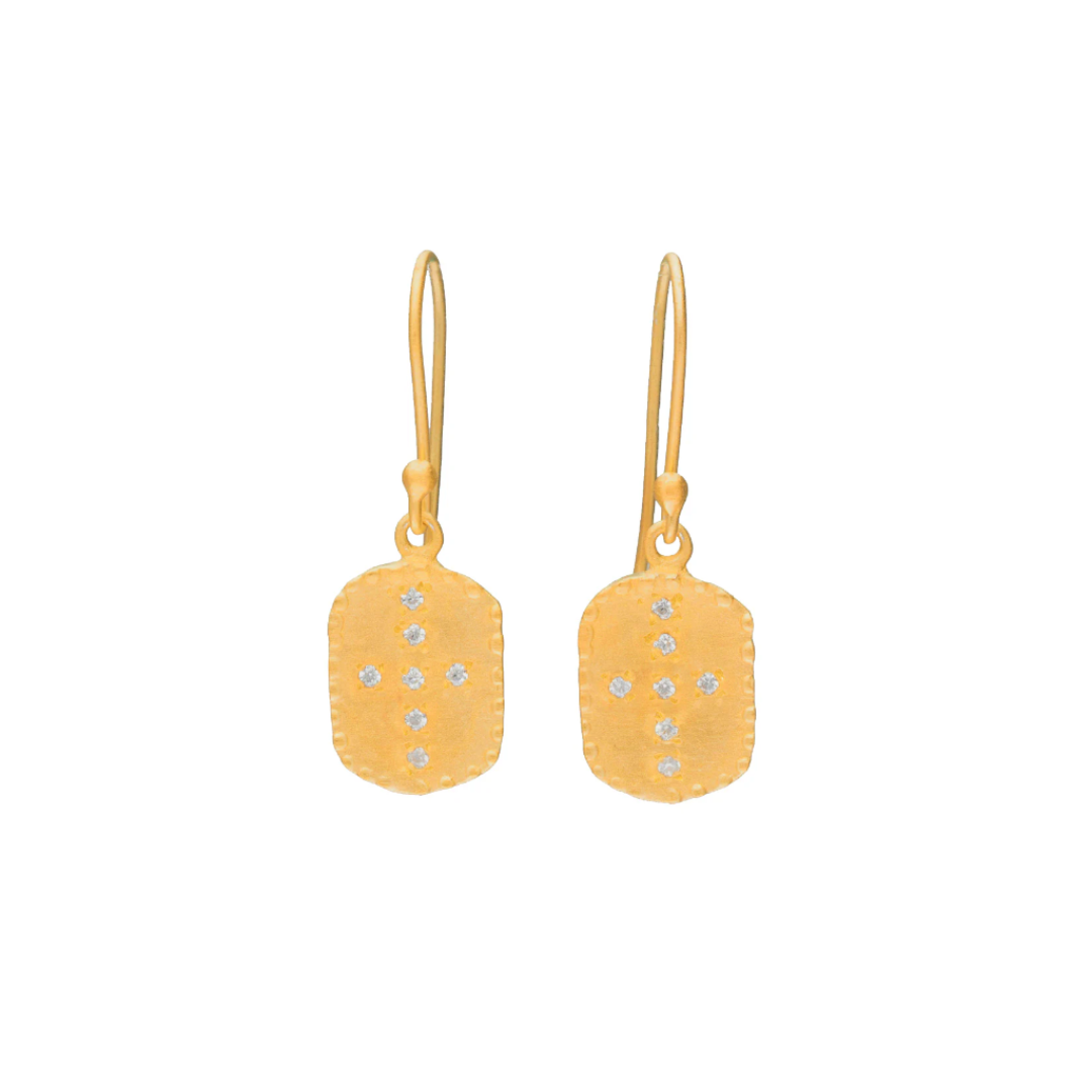 Small Cubic Zirconia Cross Earrings