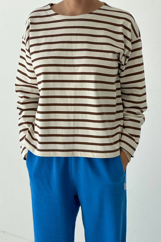 Sailor Top: Coffee Stripe - Arriving Tues 18th Nov
