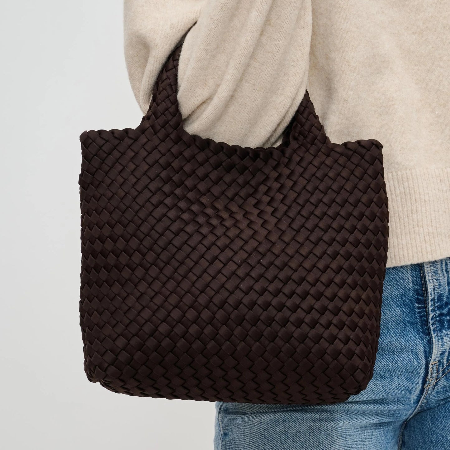 Sky's The Limit - Small Woven Neoprene Crossbody - Chocolate