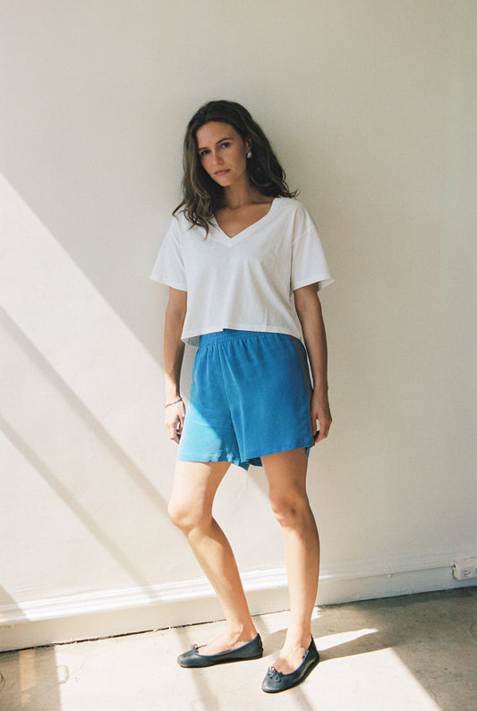 Deep V Tee - White