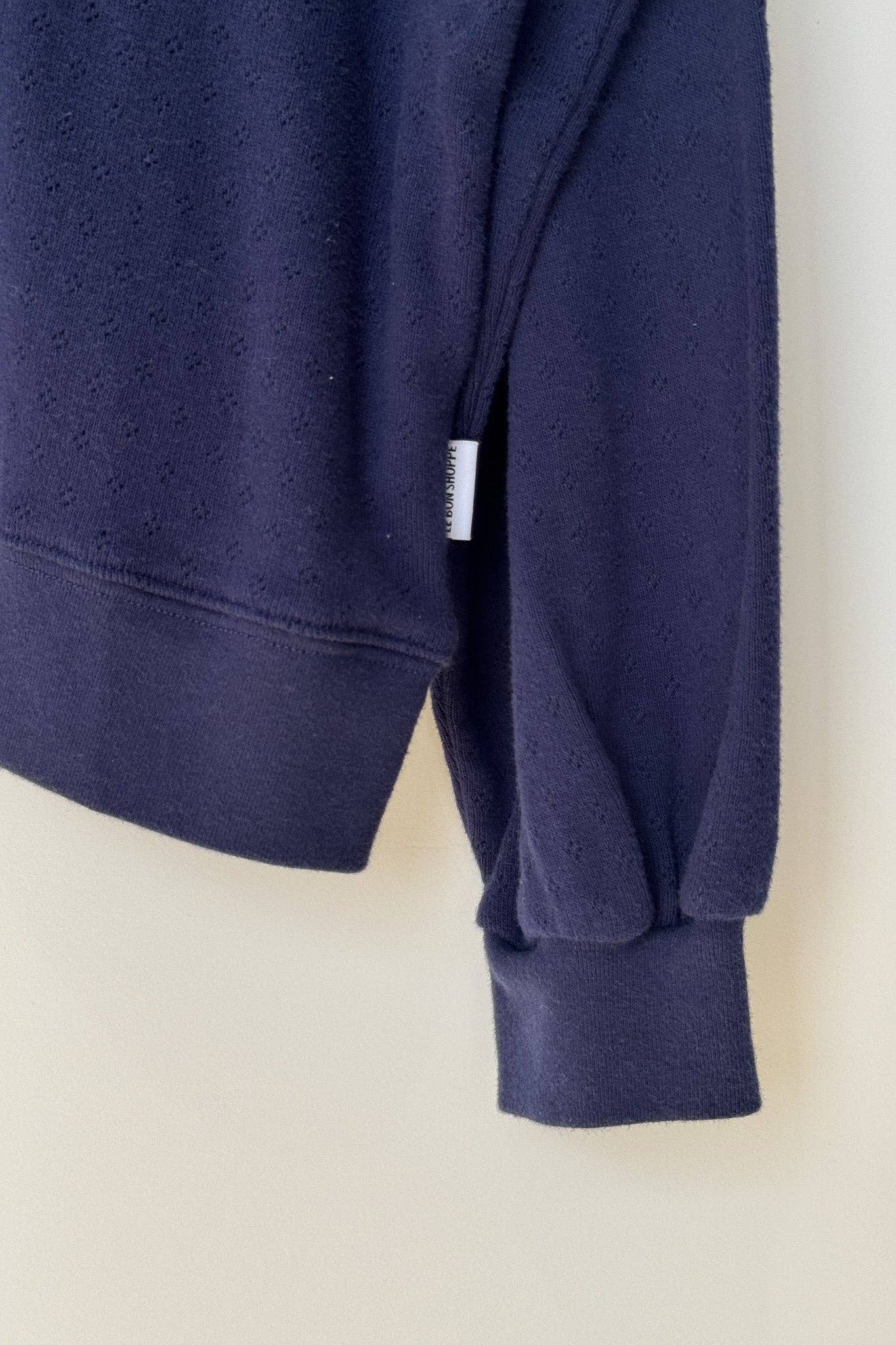 Pointelle Core Sweatshirt - Navy