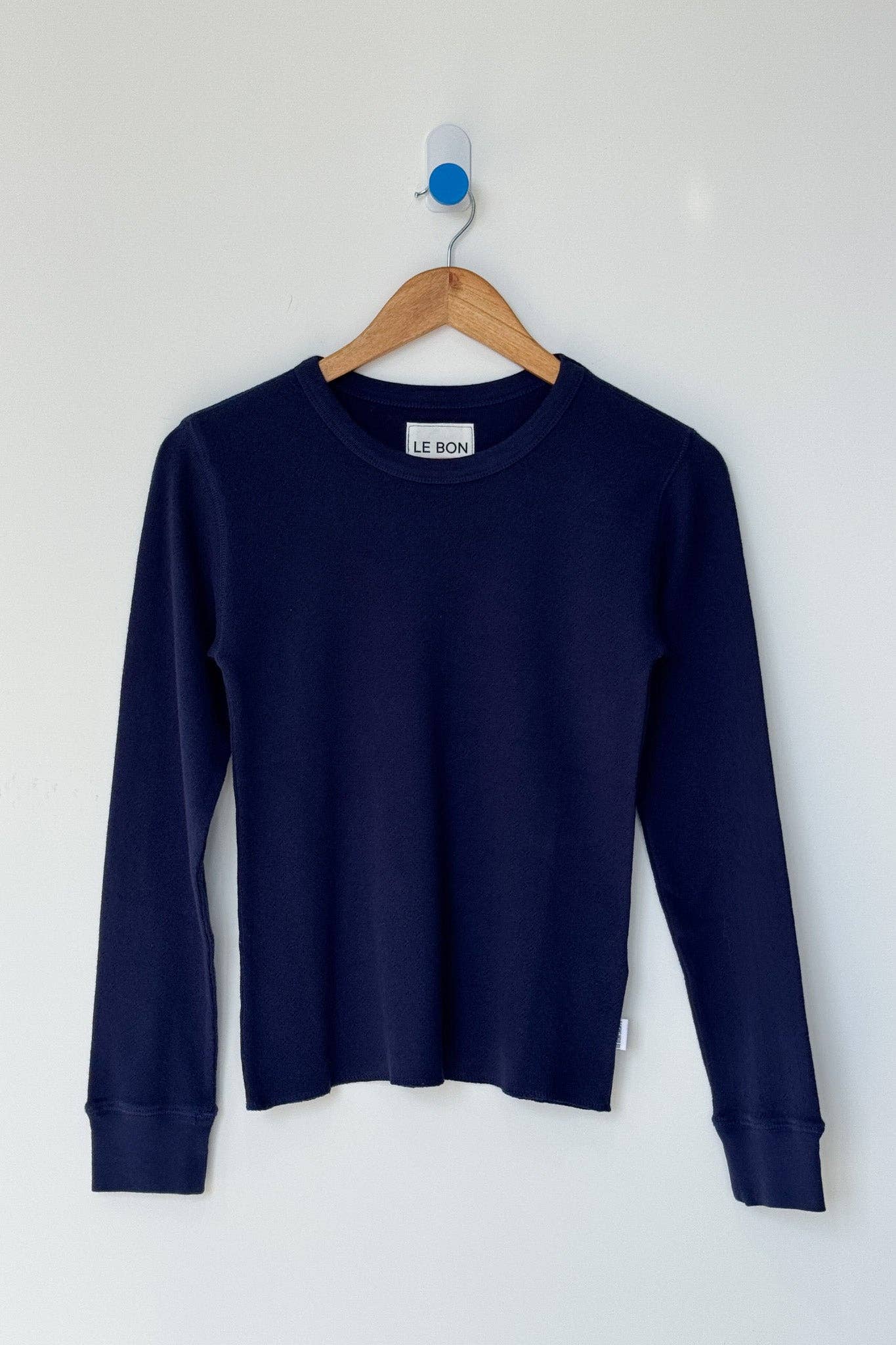 Pointelle Fundamental Tee - Navy
