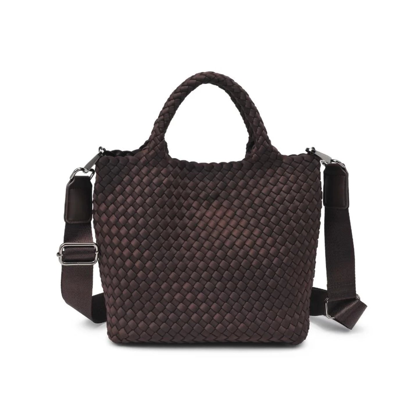 Sky's The Limit - Small Woven Neoprene Crossbody - Chocolate