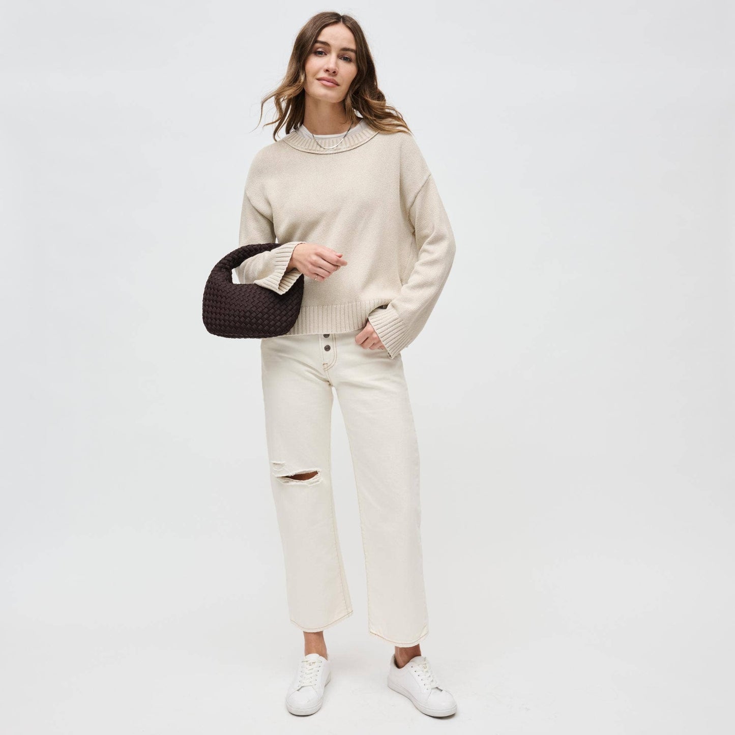 Dare to Dream - Small Woven Neoprene Clutch - Chocolate