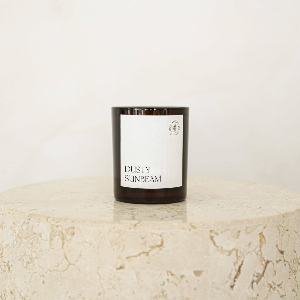 DUSTY SUNBEAM: GRAPEFRUIT / SEA SALT / BAY LEAF / JASMINE AMBER CANDLE 200G