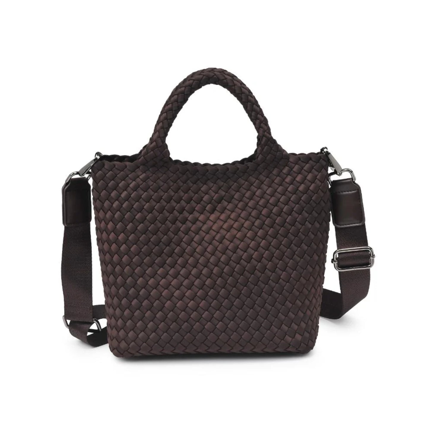 Sky's The Limit - Small Woven Neoprene Crossbody - Chocolate