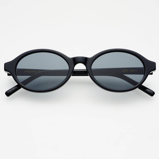 Zoe Acetate Round Womens Sunglasses - Black