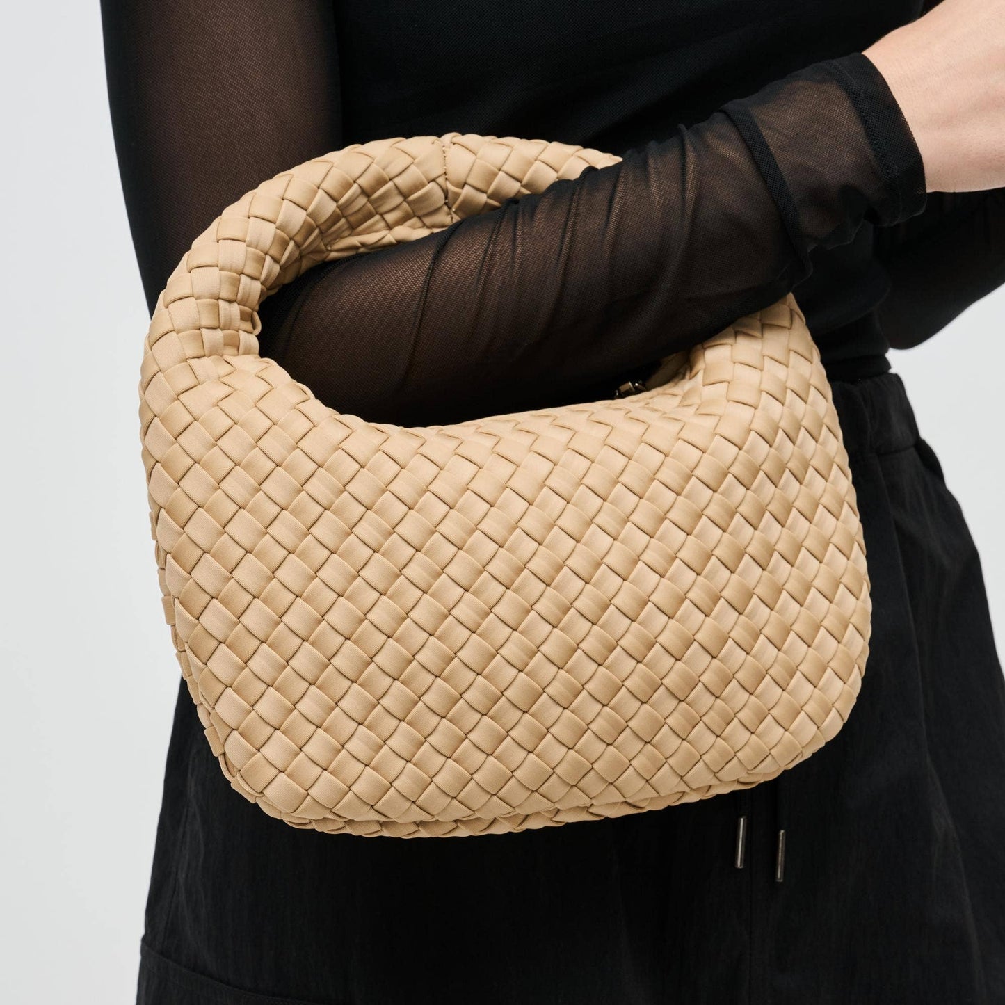 Dare to Dream - Small Woven Neoprene Clutch: Nude