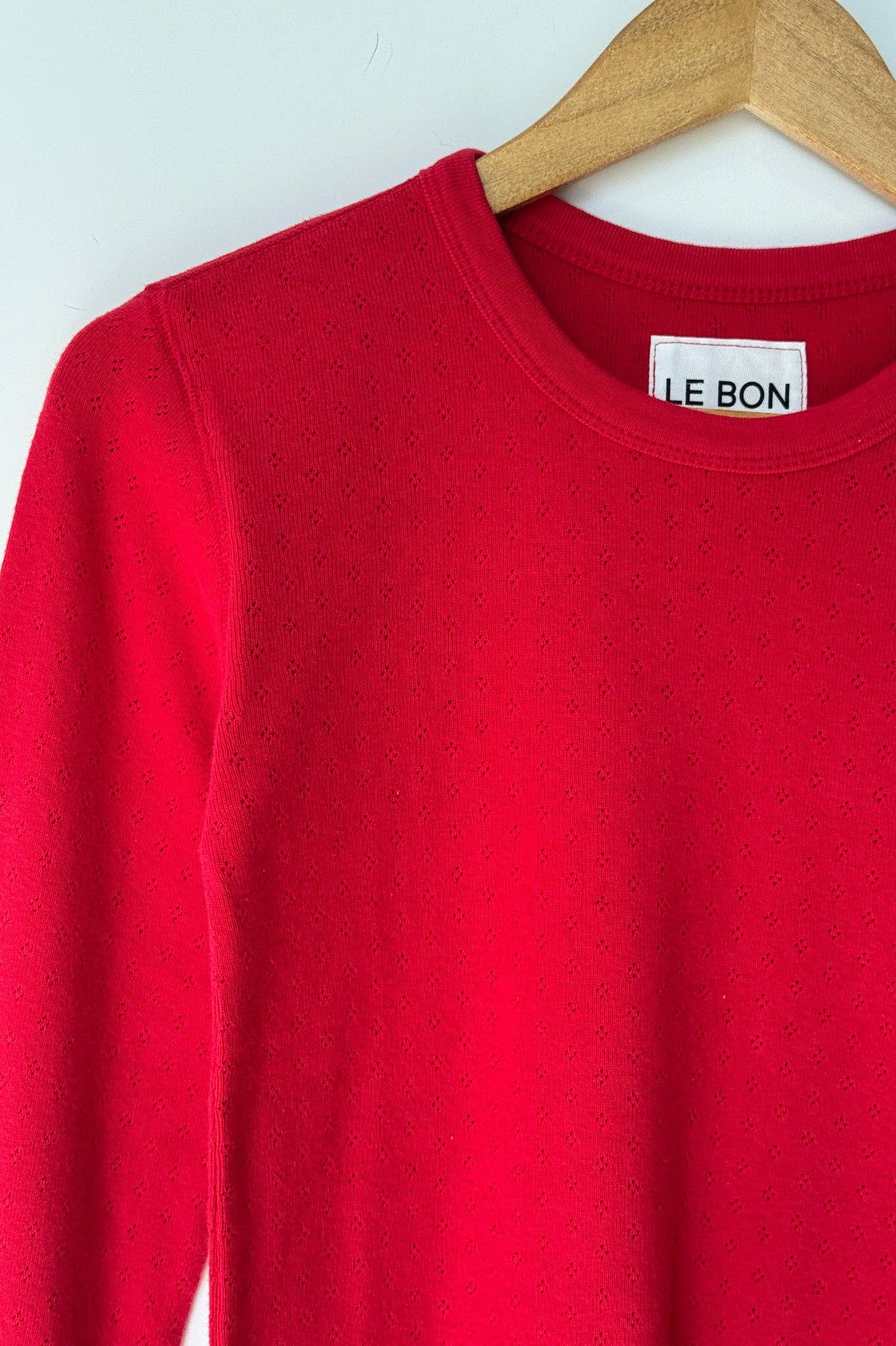 Pointelle Fundamental Tee - Red Apple