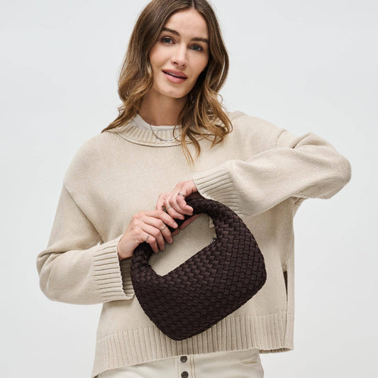 Dare to Dream - Small Woven Neoprene Clutch - Chocolate