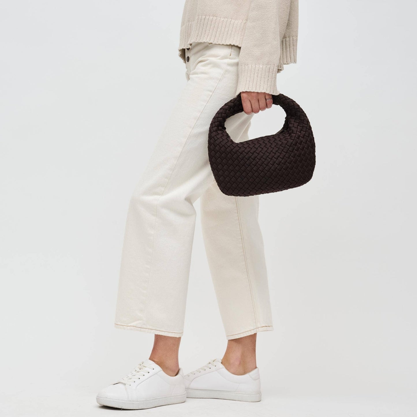 Dare to Dream - Small Woven Neoprene Clutch - Chocolate