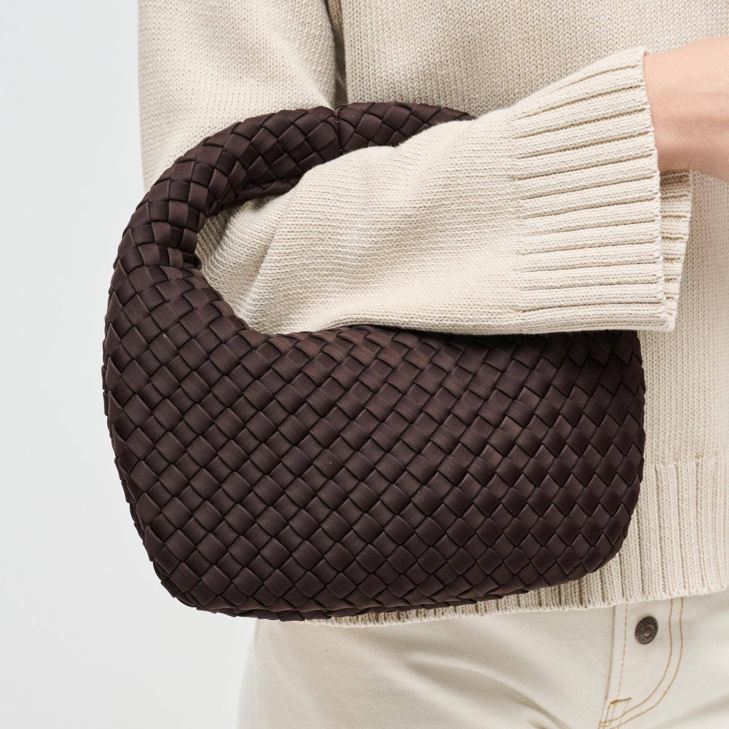 Dare to Dream - Small Woven Neoprene Clutch - Chocolate