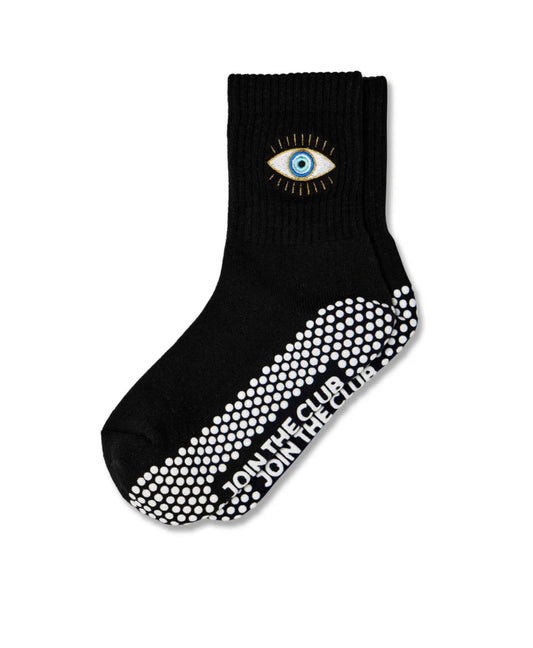 Evil Eye Pilates Grip Sock - Black