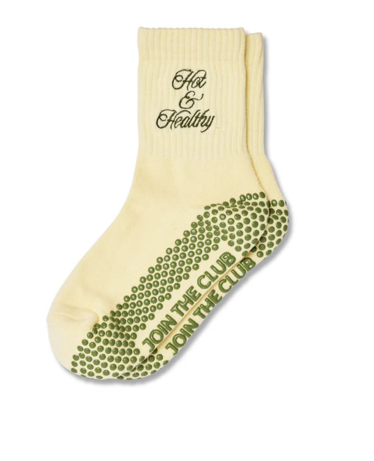 Hot and Healthy Pilates Grip Sock - Lemon