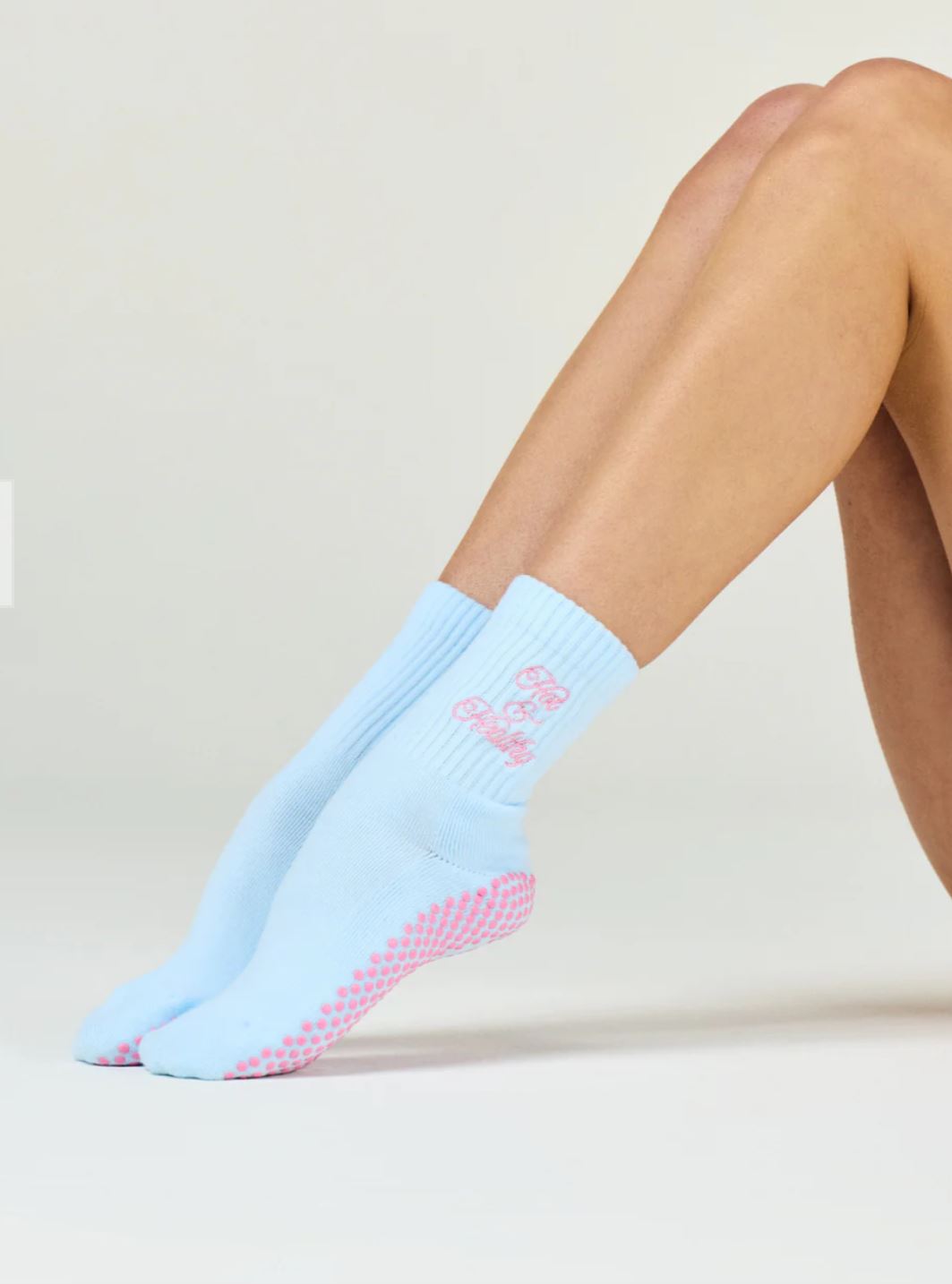 Hot and Healthy Pilates Grip Sock - Blue