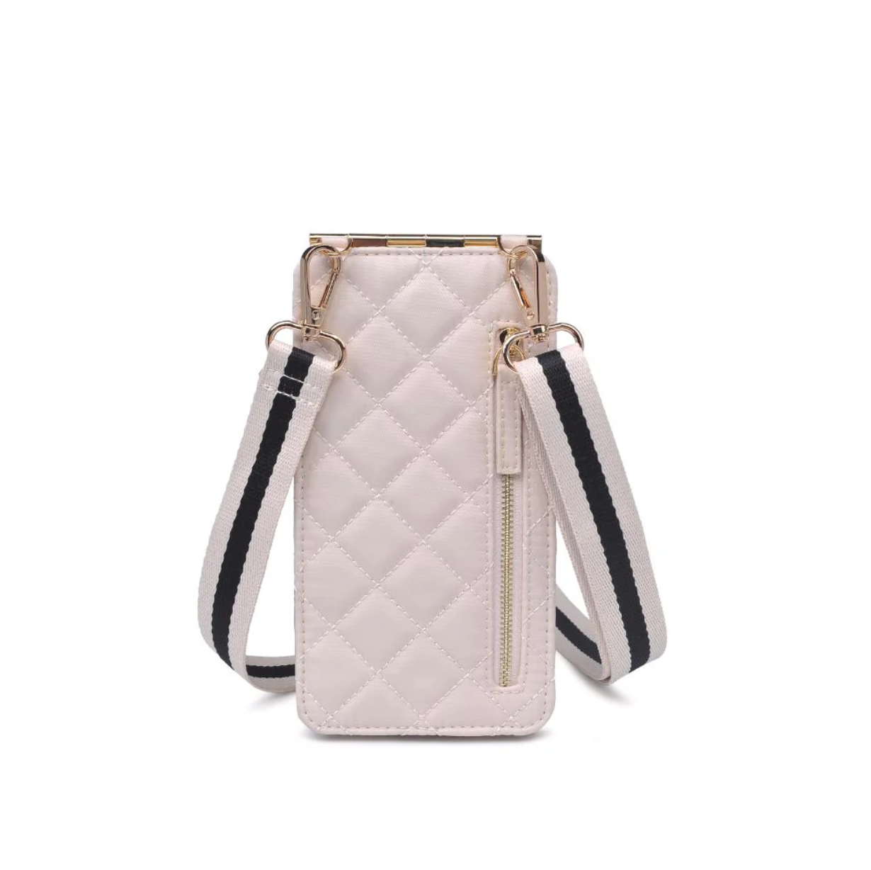 Duality - Quilted Mobile Phone Crossbody - Cream