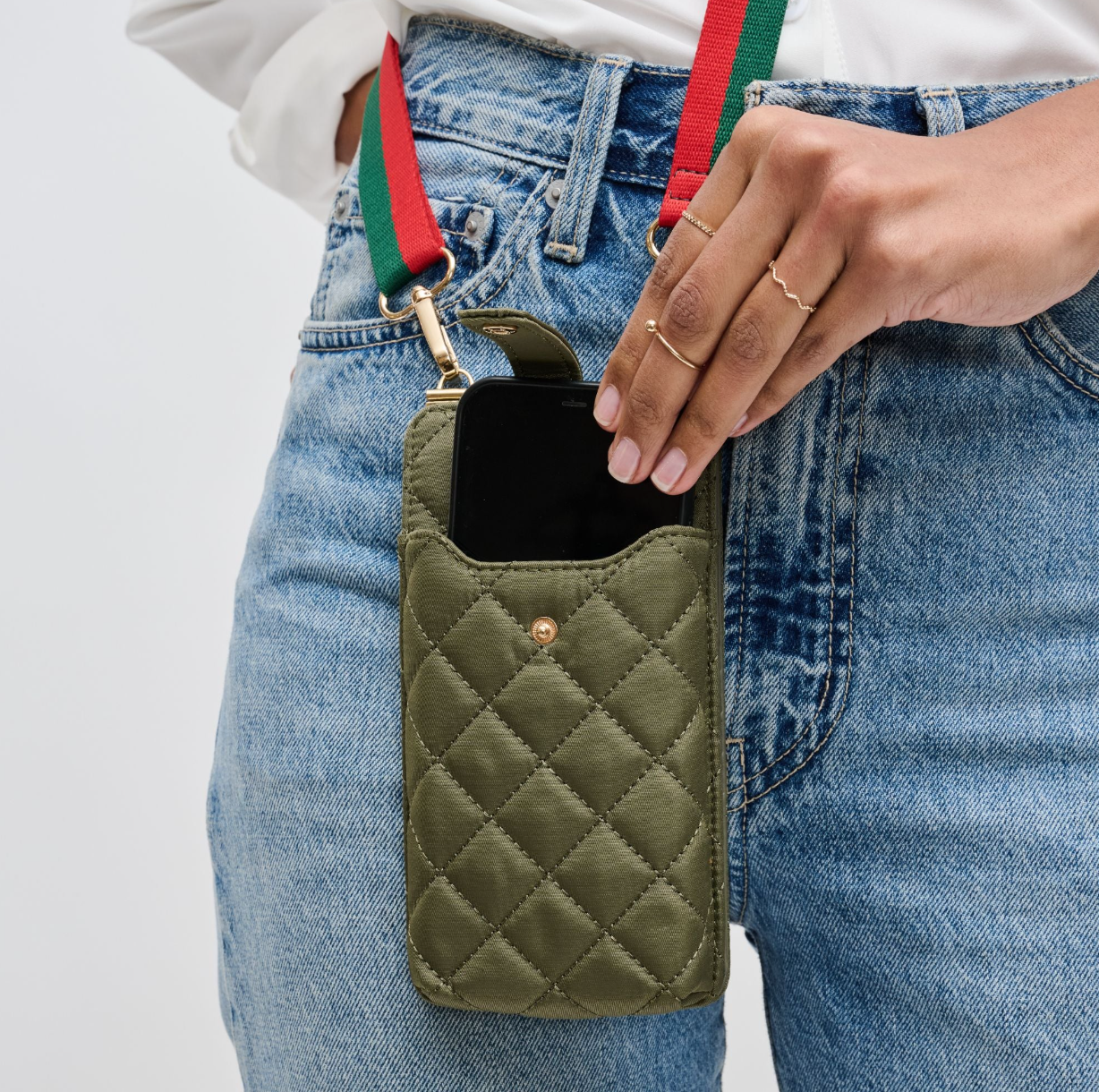 Duality - Quilted Mobile Phone Crossbody - Sage