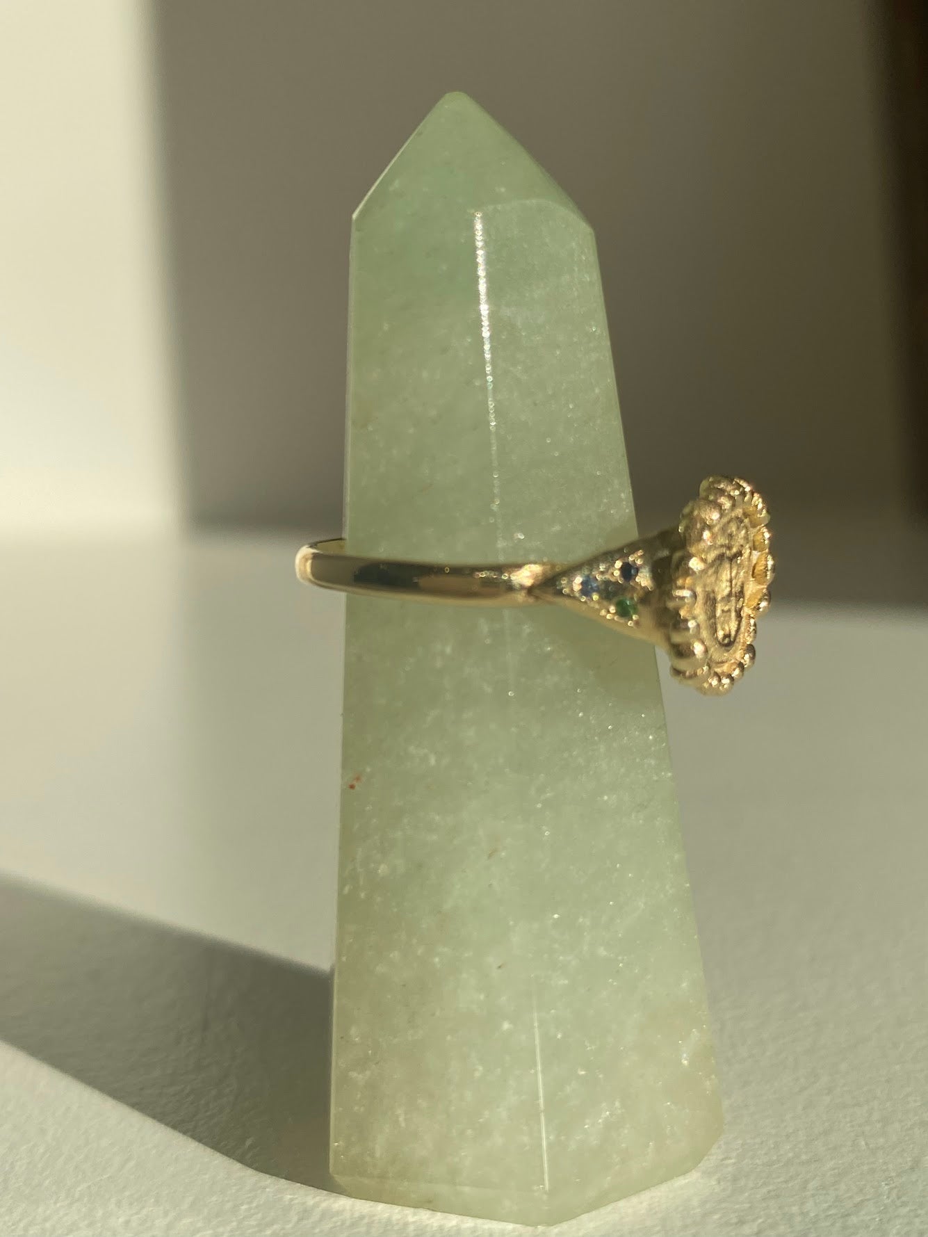 Solid Gold 14k Gorgoneion Face Ring