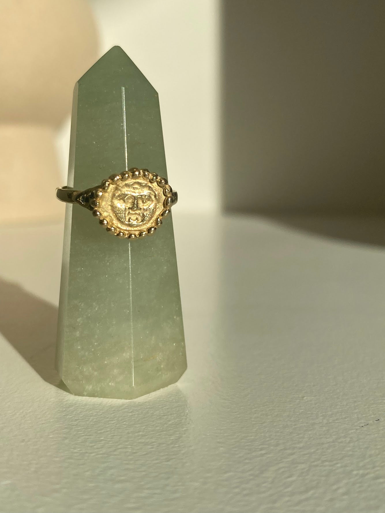 Solid Gold 14k Gorgoneion Face Ring