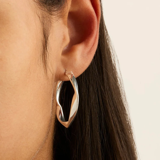 Garden of Eden Silver Hoop Earring