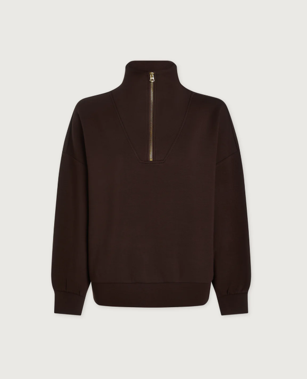 Hawley Half Zip Sweat - Coffee Bean