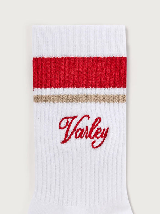 Lamar Club Stripe Sock - White/Baked Apple