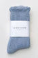 Linen Scallop Socks - Pale Blue