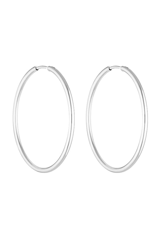 90's Hoops 50mm - White Gold
