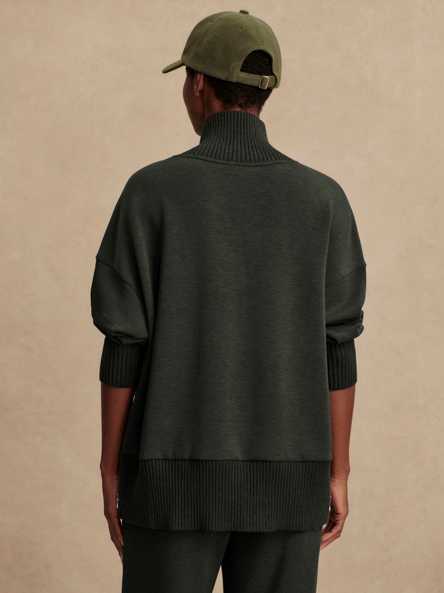Barker High Neck Sweat - Olive Marl