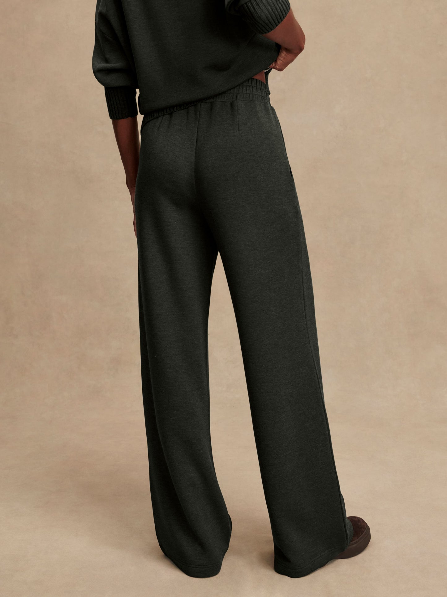 The Extra Wide Leg Pant 29.5 - Olive Marl