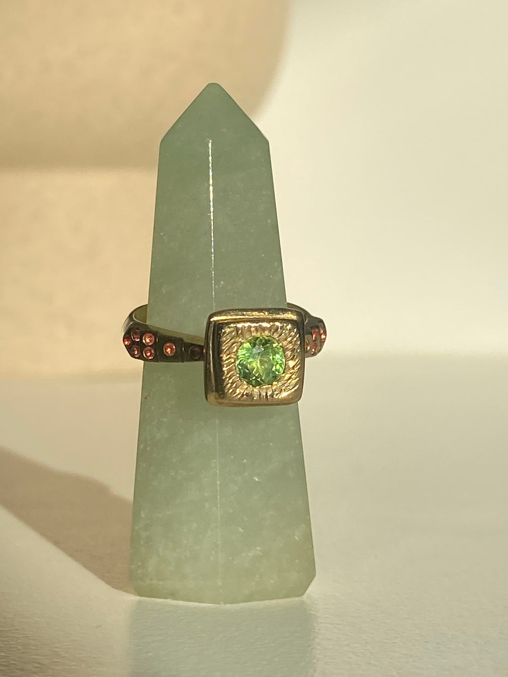 Solid Gold 8k Square Faced Relic Ring