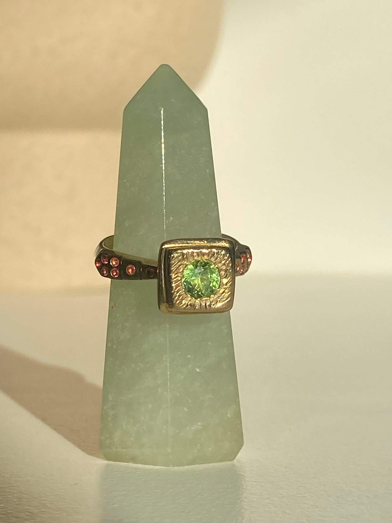 Solid Gold 8k Square Faced Relic Ring