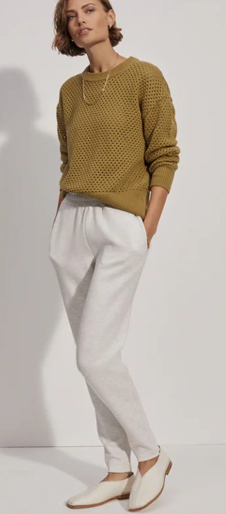 The Slim Zip Hem Pant 26- Ivory Marl