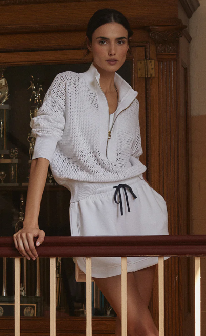 Aurora Half Zip - White