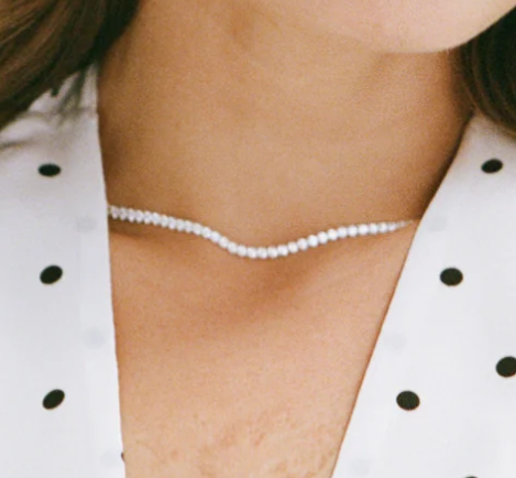 Baby Celestial Necklace - White Gold/Clear