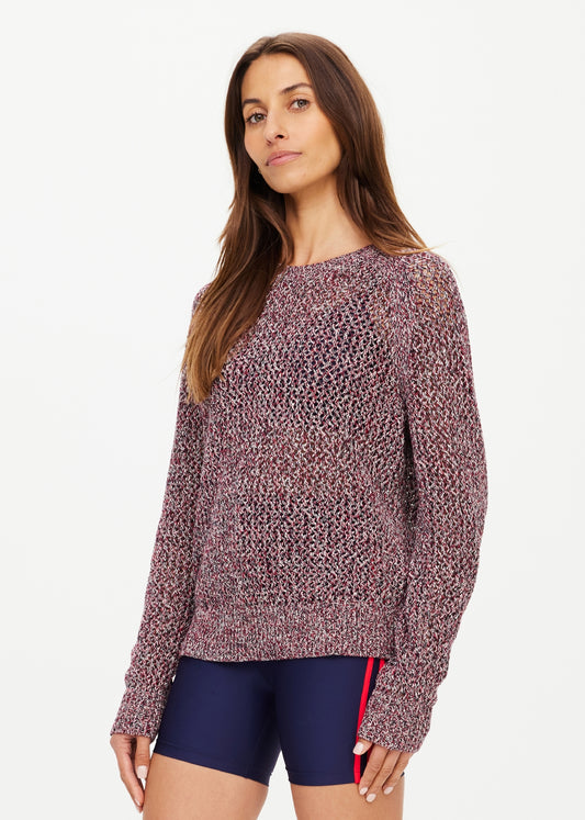 Sirena Open Knit Sweater - Mulberry Marle