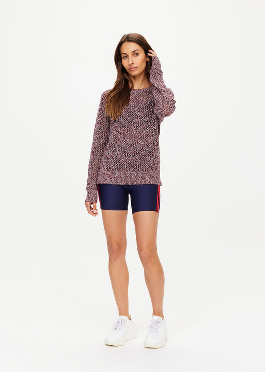 Sirena Open Knit Sweater - Mulberry Marle