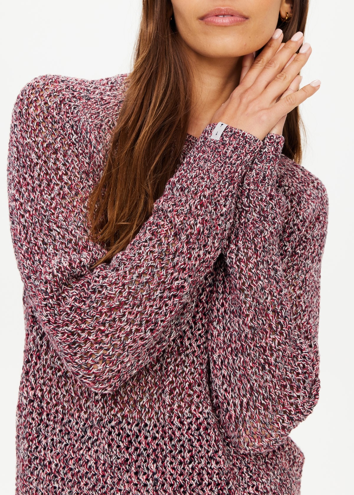 Sirena Open Knit Sweater - Mulberry Marle